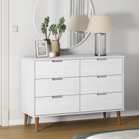 MOLDE Nachttisch aus massivem Kiefernholz weiß 113x40x80 cm von vidaXL, Schubladen - Ref: Foro24-350508, Preis: 223,11 €, Rab...