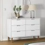 Bedside table MOLDE made of solid pine wood, white, 113x40x80 cm by vidaXL, Drawers - Ref: Foro24-350508, Price: 219,40 €, Di...
