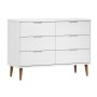 Mesita de noche MOLDE madera maciza de pino blanca 113x40x80 cm | Foro24.es | Tu tienda online para hogar, jardín y más Foro24.es