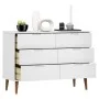 Bedside table MOLDE made of solid pine wood, white, 113x40x80 cm by vidaXL, Drawers - Ref: Foro24-350508, Price: 219,40 €, Di...