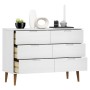 Mesita de noche MOLDE madera maciza de pino blanca 113x40x80 cm | Foro24.es | Tu tienda online para hogar, jardín y más Foro24.es