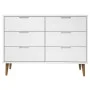 Bedside table MOLDE made of solid pine wood, white, 113x40x80 cm by vidaXL, Drawers - Ref: Foro24-350508, Price: 219,40 €, Di...