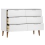 MOLDE Nachttisch aus massivem Kiefernholz weiß 113x40x80 cm von vidaXL, Schubladen - Ref: Foro24-350508, Preis: 223,11 €, Rab...