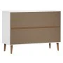 Bedside table MOLDE made of solid pine wood, white, 113x40x80 cm by vidaXL, Drawers - Ref: Foro24-350508, Price: 219,40 €, Di...