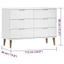 Bedside table MOLDE made of solid pine wood, white, 113x40x80 cm by vidaXL, Drawers - Ref: Foro24-350508, Price: 219,40 €, Di...