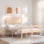 Cama de matrimonio personas mayores con cabecero madera maciza