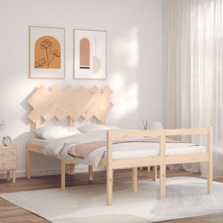 Cama de matrimonio personas mayores con cabecero madera maciza