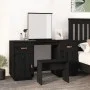 Tocador con espejo madera maciza de pino negro de vidaXL, Tocadores para dormitorios - Ref: Foro24-3107838, Precio: 253,59 €,...