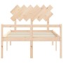 Cama de matrimonio personas mayores con cabecero madera maciza