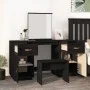 Tocador con espejo madera maciza de pino negro de vidaXL, Tocadores para dormitorios - Ref: Foro24-3107838, Precio: 253,59 €,...