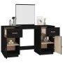 Tocador con espejo madera maciza de pino negro de vidaXL, Tocadores para dormitorios - Ref: Foro24-3107838, Precio: 253,59 €,...