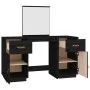 Tocador con espejo madera maciza de pino negro de vidaXL, Tocadores para dormitorios - Ref: Foro24-3107838, Precio: 253,59 €,...