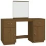 Tocador con espejo madera maciza de pino marrón miel de vidaXL, Tocadores para dormitorios - Ref: Foro24-3107837, Precio: 240...