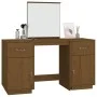 Tocador con espejo madera maciza de pino marrón miel de vidaXL, Tocadores para dormitorios - Ref: Foro24-3107837, Precio: 240...