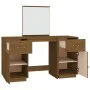 Tocador con espejo madera maciza de pino marrón miel de vidaXL, Tocadores para dormitorios - Ref: Foro24-3107837, Precio: 240...