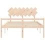 Cama para personas mayores con cabecero madera maciza 140x190cm