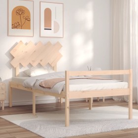 Cama para personas mayores con cabecero madera maciza 100x200cm Cama para personas mayores con cabecero madera maciza 100x200cm