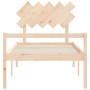 Cama para personas mayores con cabecero madera maciza 100x200cm