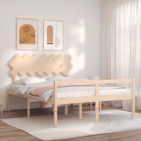 Cama para personas mayores con cabecero madera maciza 140x200cm Cama para personas mayores con cabecero madera maciza 140x200cm