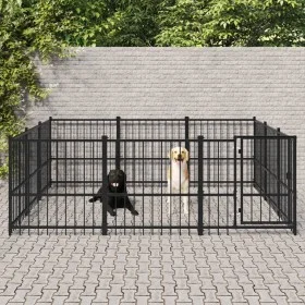 Perrera de exterior de acero 8,47 m² by vidaXL, Dog kennels and fences - Ref: Foro24-3124616, Price: 395,74 €, Discount: %
