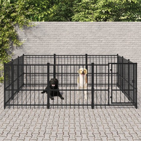 Außengehege aus Stahl 8,47 m² von vidaXL, Hundehütten und Zäune - Ref: Foro24-3124616, Preis: 406,06 €, Rabatt: %