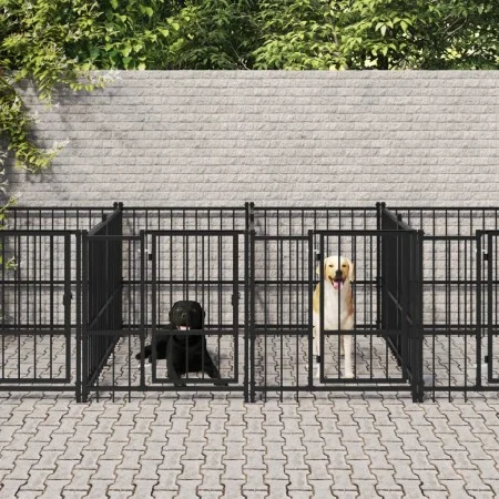 Perrera de exterior de acero 15,02 m² by vidaXL, Dog kennels and fences - Ref: Foro24-3124585, Price: 1,00 €, Discount: %