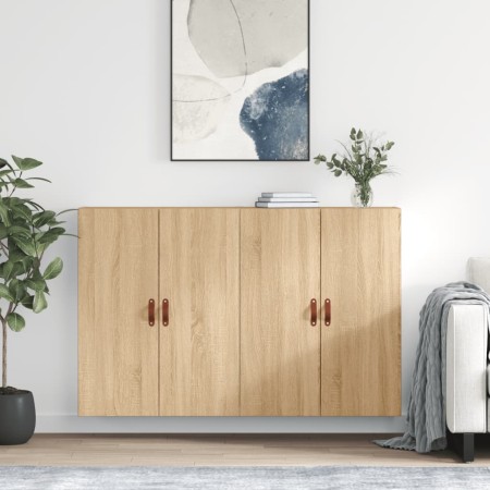 Armario de pared 2 unidades roble Sonoma 69,5x34x90 cm