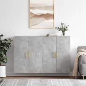 Armario de pared 2 unidades gris hormigón 69,5x34x90 cm Armario de pared 2 unidades gris hormigón 69,5x34x90 cm