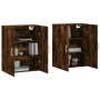 Armarios de pared 2 unidades roble ahumado 69,5x34x90 cm