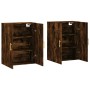 Armarios de pared 2 unidades roble ahumado 69,5x34x90 cm