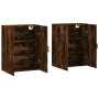 Armarios de pared 2 unidades roble ahumado 69,5x34x90 cm