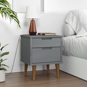 MOLDE bedside table solid gray pine wood 40x35x48 cm by vidaXL, Nightstands - Ref: Foro24-350497, Price: 77,61 €, Discount: %