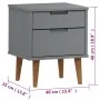 MOLDE Nachttisch aus massivem grauem Kiefernholz 40x35x48 cm von vidaXL, Nachttische - Ref: Foro24-350497, Preis: 79,10 €, Ra...