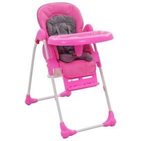 Trona de bebé rosa y gris de vidaXL, Sillas y tronas para niños - Ref: Foro24-10186, Precio: 103,37 €, Descuento: %