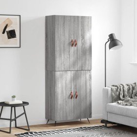 Aparador alto madera contrachapada gris sonoma 69,5x34x180 cm Aparador alto madera contrachapada gris sonoma 69,5x34x180 cm