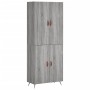 Aparador alto madera contrachapada gris sonoma 69,5x34x180 cm