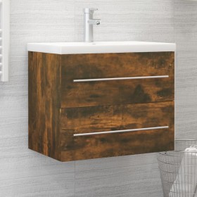 Mueble lavabo madera contrachapada roble ahumado 60x38,5x48 cm de vidaXL, Muebles de baño - Ref: Foro24-815642, Precio: 51,51...
