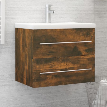 Smoked oak plywood washbasin cabinet 60x38.5x48 cm by vidaXL, Bathroom furniture - Ref: Foro24-815642, Price: 51,51 €, Discou...