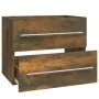 Waschbeckenschrank aus geräuchertem Eichensperrholz, 60 x 38,5 x 48 cm von vidaXL, Badezimmermöbel - Ref: Foro24-815642, Prei...