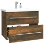 Smoked oak plywood washbasin cabinet 60x38.5x48 cm by vidaXL, Bathroom furniture - Ref: Foro24-815642, Price: 51,51 €, Discou...