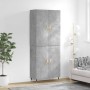 Aparador alto madera contrachapada gris hormigón 69,5x34x180 cm