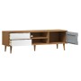 TV-Schrank MOLDE aus massivem braunem Kiefernholz 158x40x49 cm von vidaXL, TV-Möbel - Ref: Foro24-350534, Preis: 167,33 €, Ra...