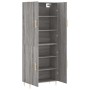 Aparador alto madera contrachapada gris sonoma 69,5x34x180 cm