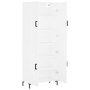 Aparador alto madera contrachapada blanco 69,5x34x180 cm