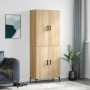 Aparador alto madera contrachapada color roble 69,5x34x180 cm