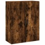 Aparador alto madera contrachapada roble ahumado 69,5x34x180 cm