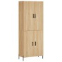Aparador alto madera contrachapada color roble 69,5x34x180 cm