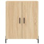 Aparador alto madera contrachapada color roble 69,5x34x180 cm