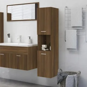 Engineered wood bathroom cabinet in brown oak, 30x30x130 cm by vidaXL, Bathroom furniture - Ref: Foro24-815641, Price: 64,28 ...