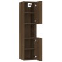 Badezimmerschrank Holzwerkstoff Eiche braun 30x30x130 cm von vidaXL, Badezimmermöbel - Ref: Foro24-815641, Preis: 66,45 €, Ra...